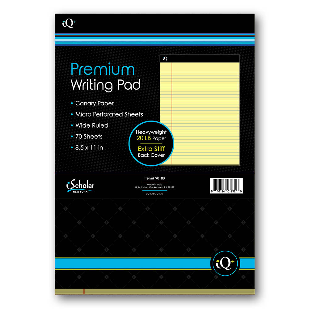 iQ+ Premium Writing Pad Canary 8.5 x 11in 70 Sheets 90180