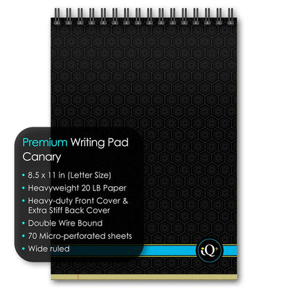 iQ+ Premium Writing Pad Canary Double Wire 8.5 x 11in 70 Sheets 90280
