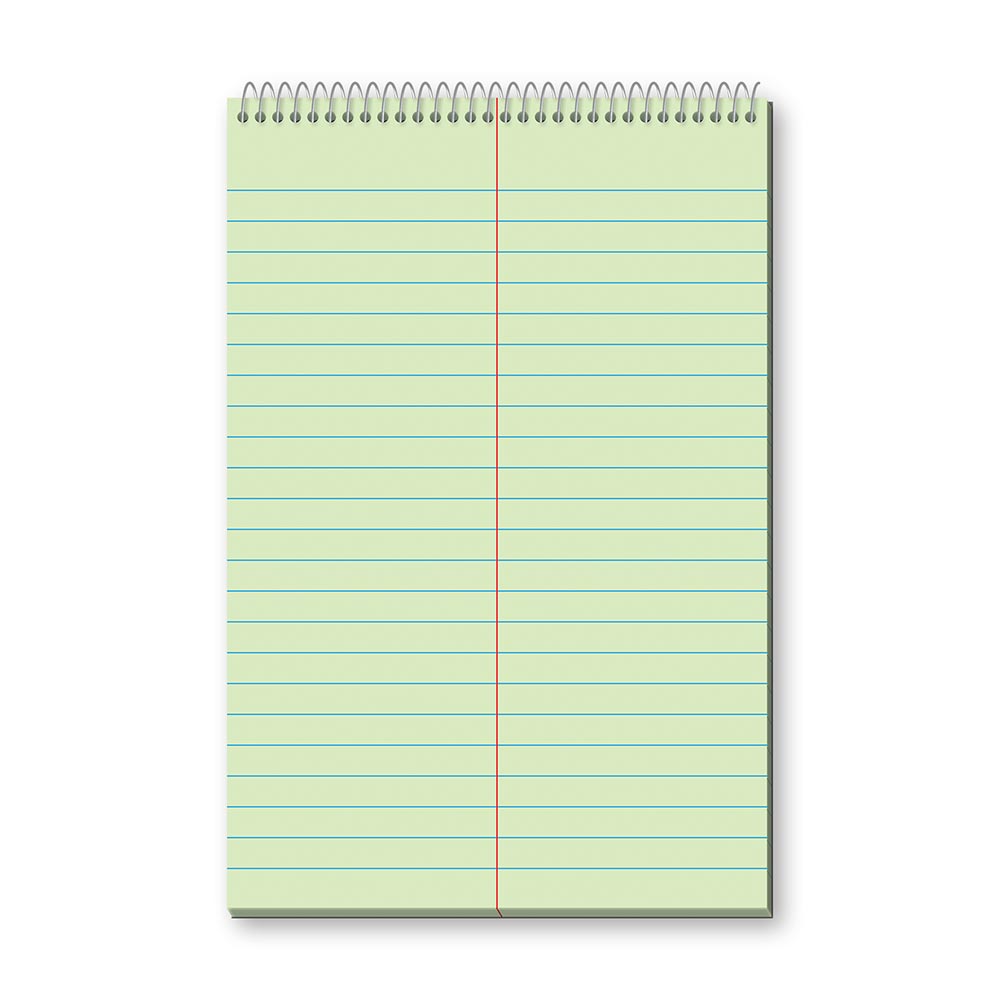 Spiral Steno Book Green 6 x 9in 80 Sheets 91080