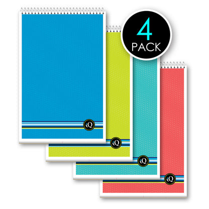 4 Pack iQ Spiral Steno Books White 6 x 9in 320 Sheets 91884
