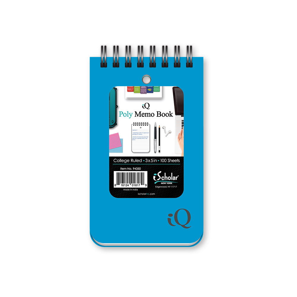 Poly Memo Book College Ruled 3" x 5" 100 Sheets 94350
