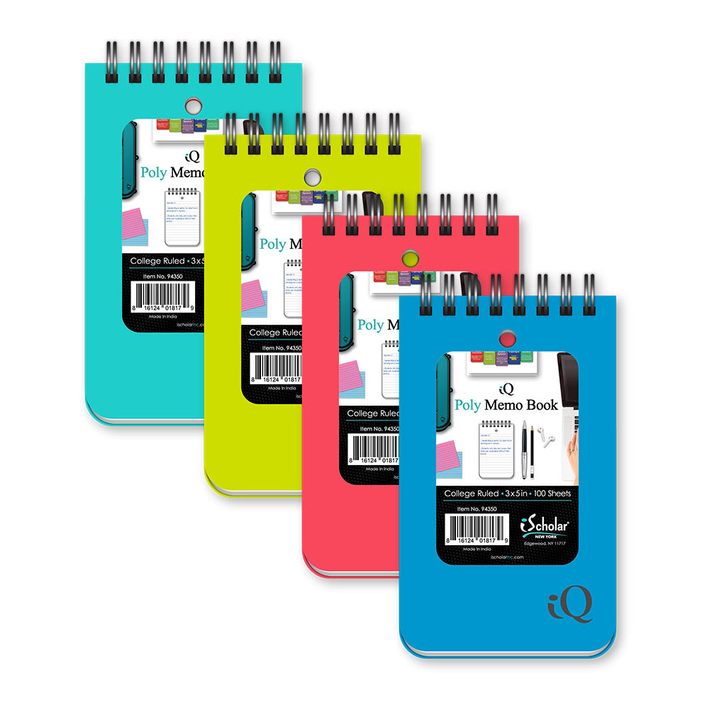 Poly Memo Book College Ruled 3" x 5" 100 Sheets 94350