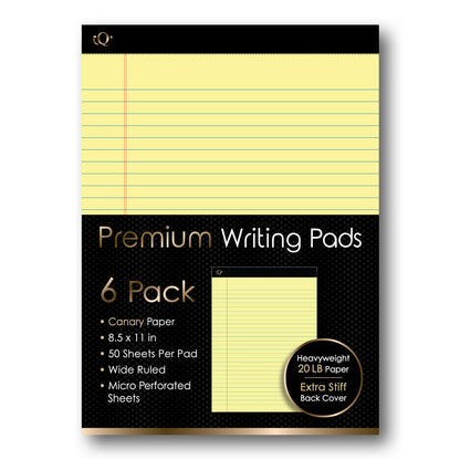 6 Pack iQ+ Premium Writing Pad Canary 8.5 x 11in 300 Sheets 98106