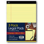 3 Pack iQ Legal Pad Canary 8.5 x 11.75in 150 Sheets 98113