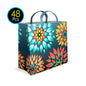 48 Pcs PP Reusable Shopping Bags Flowers Design Large 17" x 15" x 8" 99175
