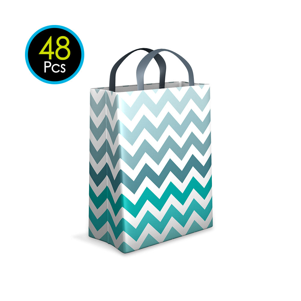 48 Pcs PP Reusable Shopping Bags Diamonds Design Small 9.75" x 12" x 5" 99912