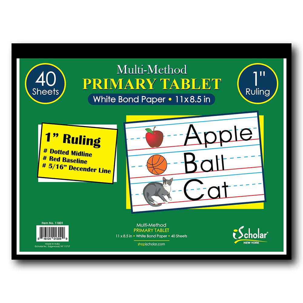 10.5 x 8 40-Sheet Basics Primary Tablet 1 Ruled 