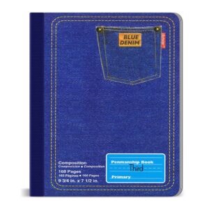 iScholar Primary Composition Book, Journal, Unruled Top, .5 Inch Ruled  Bottom Half, 100 Sheets, 9.75 x 7.5 Inches, Black Marble (10116)