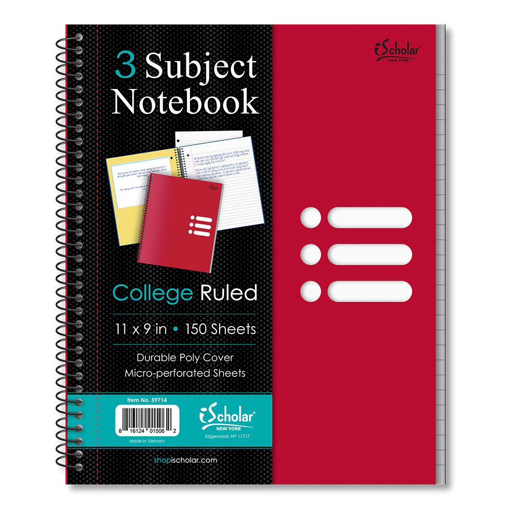3 subject notebook