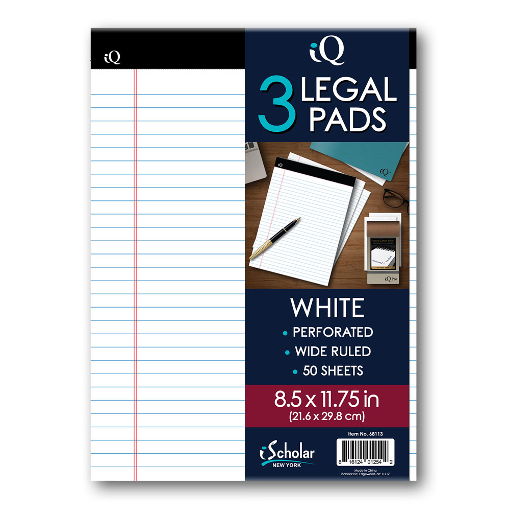 Writting Pad LTR/White 3Pk (68113)