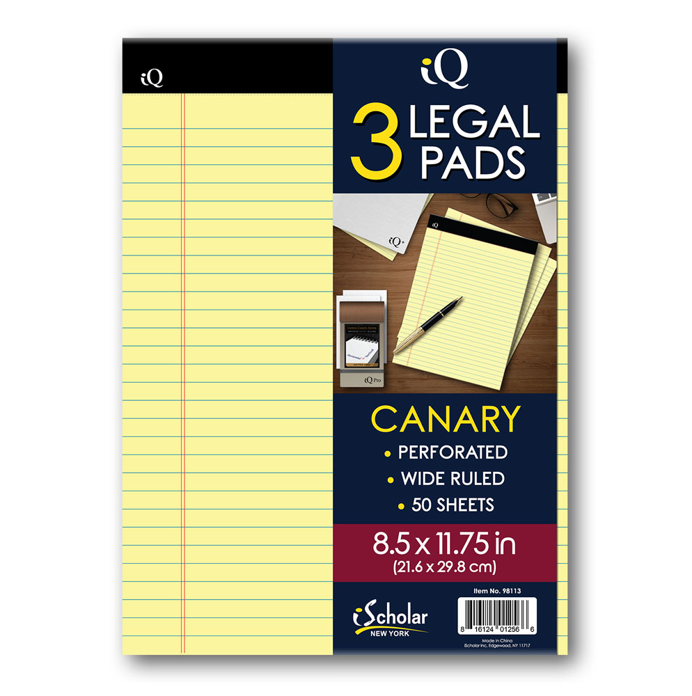 Writing Pad Letter/Canary 3Pk (98113)