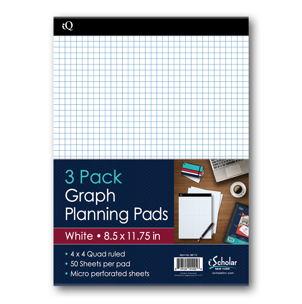 Writting Pad/Graph 3Pk (88113-PAD)