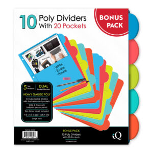 10 Tab Poly Index Dividers with Pockets 31202